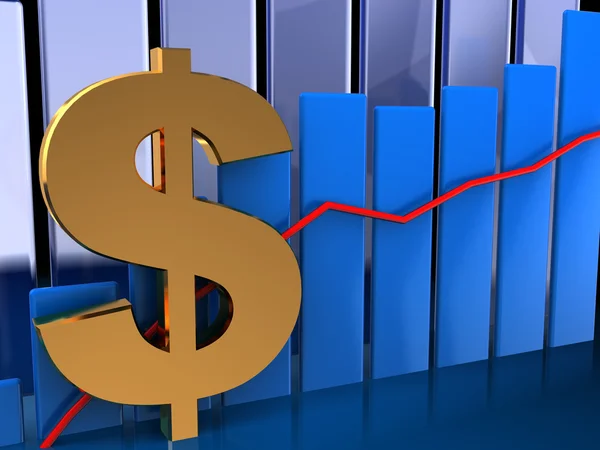 Dollar graph over dark background — Stock Photo, Image