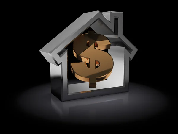 House with dollar sign — Stock Photo, Image