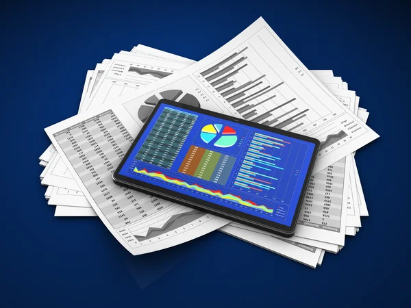 Business documents and tablet computer — Stock Photo, Image