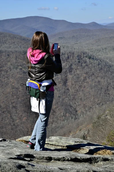 Young Hiker Taking Photo — Stock Photo, Image