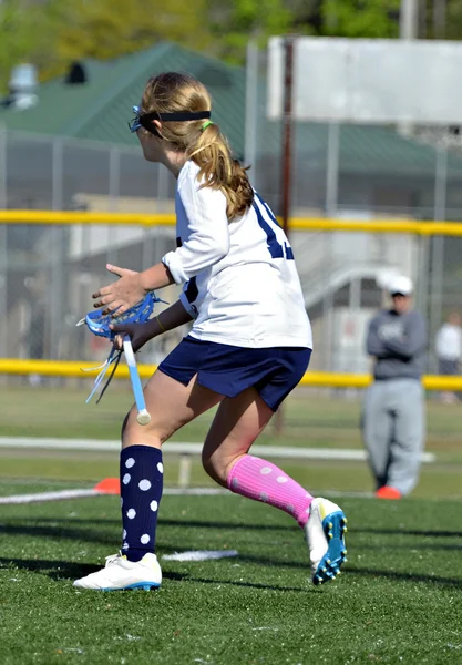 Jovem Jogadora de Lacrosse — Fotografia de Stock