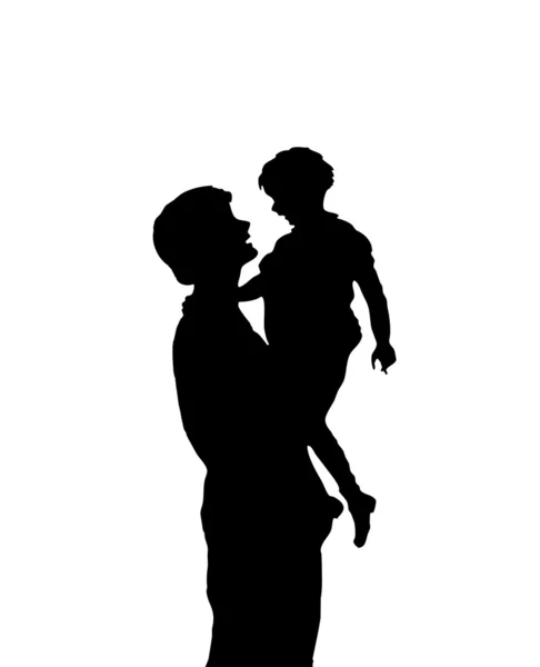 Silhouette Mother and Child — Stock Photo, Image