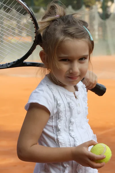 网球的女孩 — 图库照片