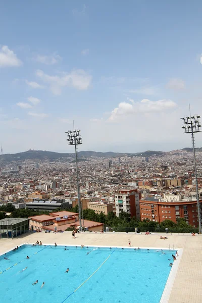 Olympic swimming pool on the hill of Montjuic — Stock Photo, Image