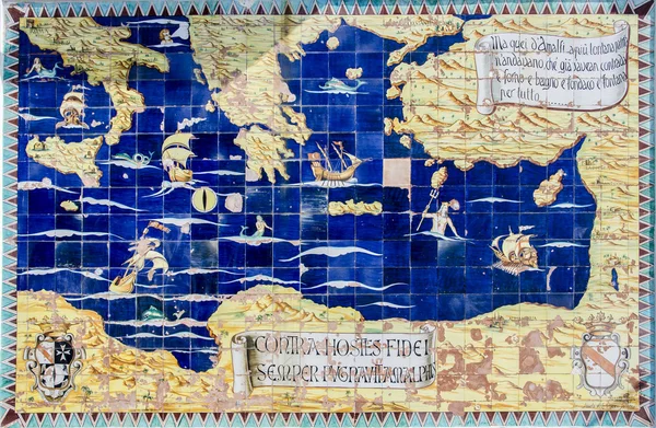 Древняя карта Средиземноморья — стоковое фото