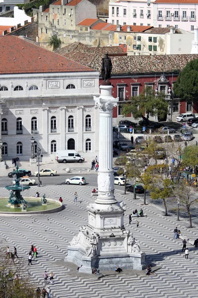 Náměstí Rossio (praca rossio) v Lisabonu, Portugalsko — Stock fotografie