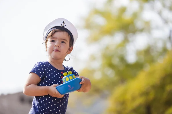 Little sailor girl — Stok fotoğraf