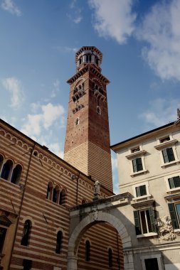 Verona, İtalya 'da Piazza delle Erbe