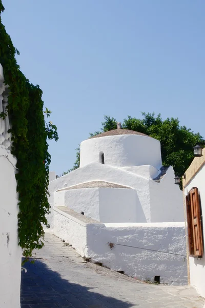 Kostel v lindos, Řecko — Stock fotografie