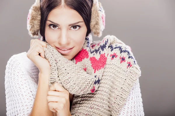 Young woman in winter clothes Stock Image