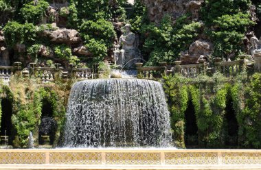 Oval çeşme villa d'este Tivoli, İtalya