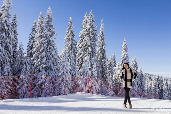 Genç kadın kış tatili — Stok fotoğraf