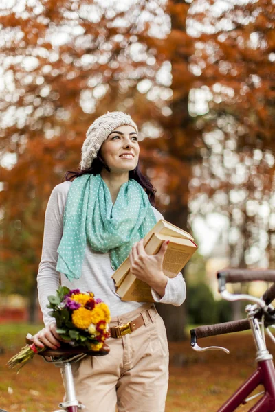 Young woman with a books — Stock Photo, Image