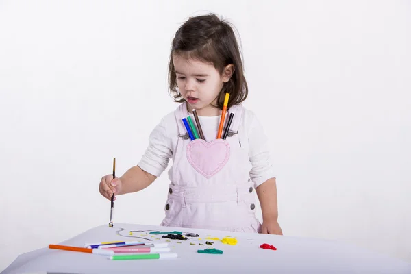 Menina Pintura — Fotografia de Stock