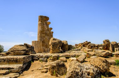 Dorian sütunları Tapınağı Herakles agrigento, Sicilya, İtalya