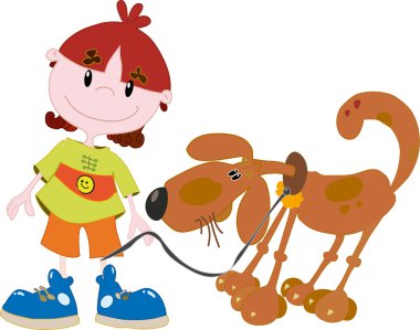 Çocuk bir köpek ile