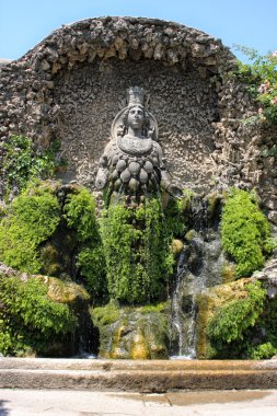 Fountain of Diana of Ephesus in Villa d'Este. Tivoli, Italy clipart