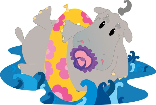 Young hippo — Stock Vector