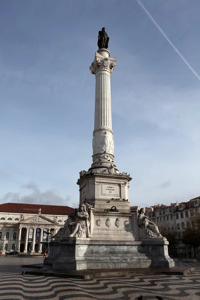 Plaza Rossio (Praca do Rossio) en Lisboa — Foto de Stock