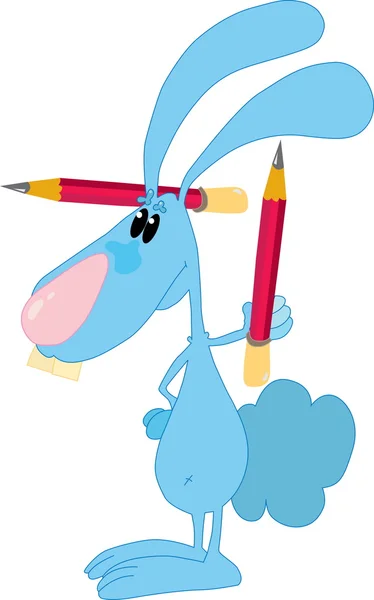 Hase mit Bleistift — Stockvektor