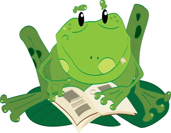 Žába čtení — Stockový vektor