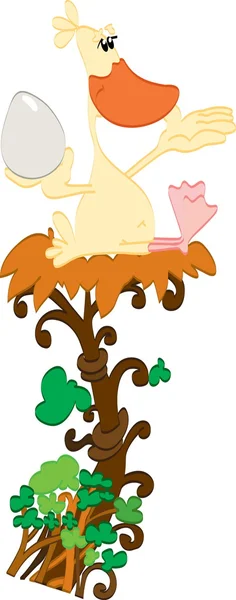 Oie sur l'arbre — Image vectorielle