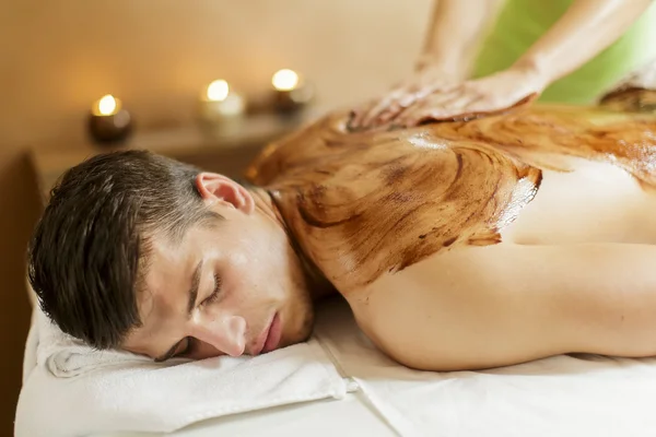 Chocolade massage — Stockfoto