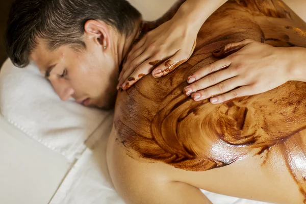 Warme chocolade massage — Stockfoto