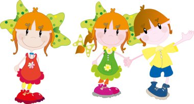 The kids isolated on white
