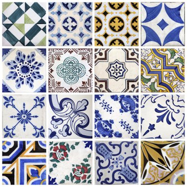 Traditional tiles from Porto, Portugal clipart