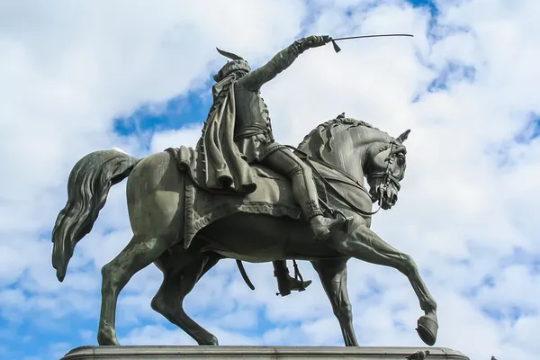 Ban jelacic staty i zagreb, Kroatien — Stockfoto