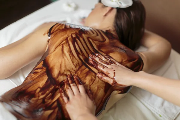Warme chocolade massage — Stockfoto