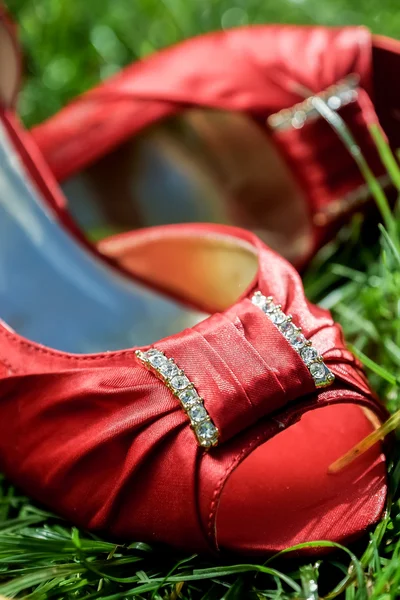 Rood vrouw schoenen — Stockfoto