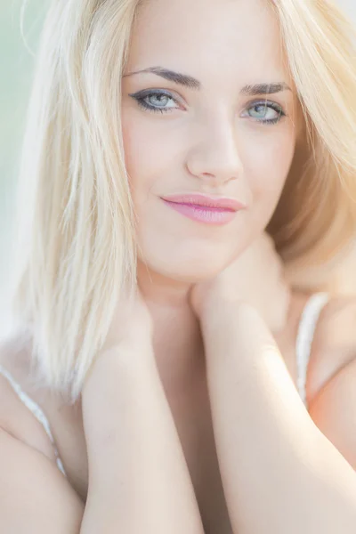 Portrait of the young blond woman — Stock Photo, Image