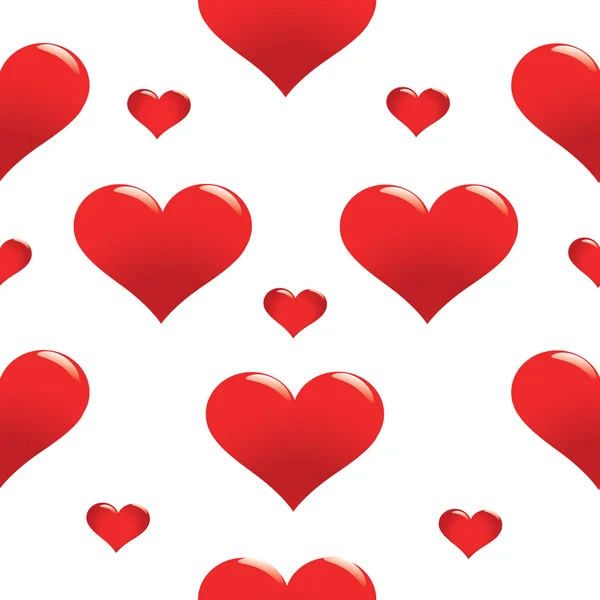 Coeur rouge motif sans couture — Image vectorielle