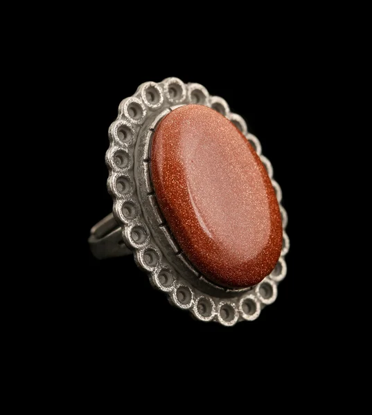 Goldstone ring — Stock Photo, Image
