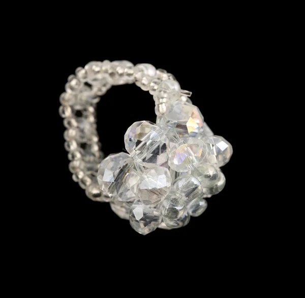 White crystal ring — Stock Photo, Image