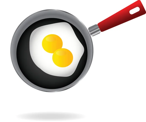 Τηγανητό αυγό σε ένα τηγάνι — Διανυσματικό Αρχείο