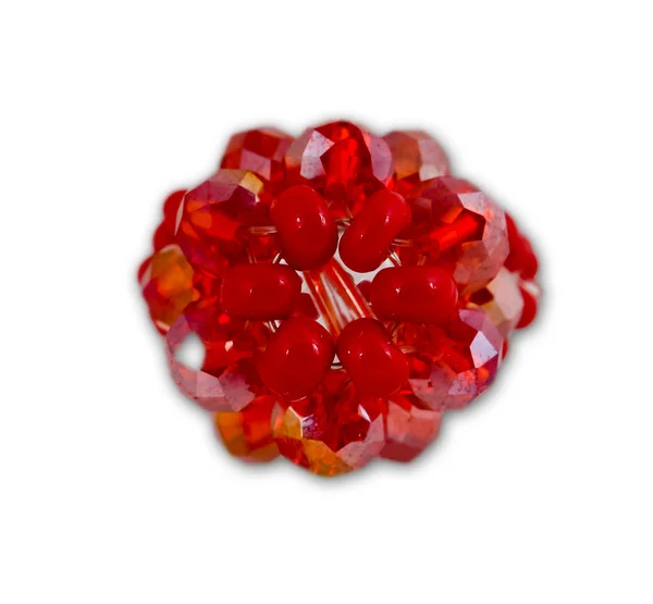Kırmızı kristal küme ring — Stok fotoğraf