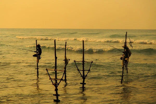 Pescadores de palafitas — Fotografia de Stock
