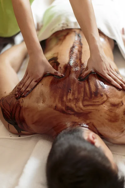 Chocolade massage — Stockfoto