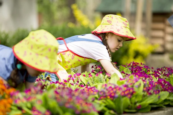 Meninas no jardim — Fotografia de Stock