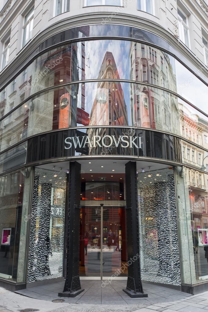 Swarovski shop in Vienna. It is an Austrian producer of luxury cut lead glass (crystal), founded at 1895.