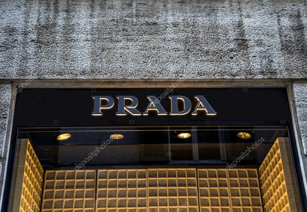 Prada shop in Milan, Italy. is an Italian luxury fashion house founded in Milan by Mario Prada at 1913