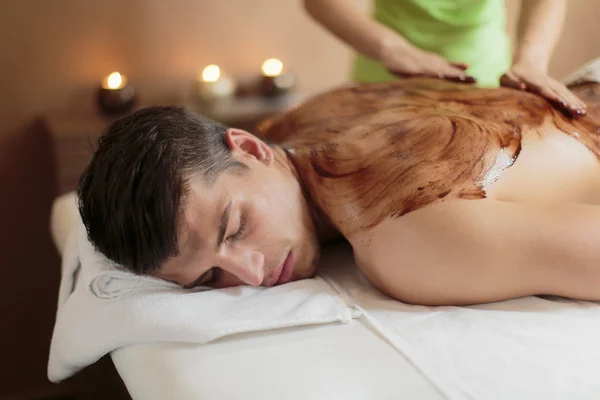 Warme chocolade massage — Stockfoto