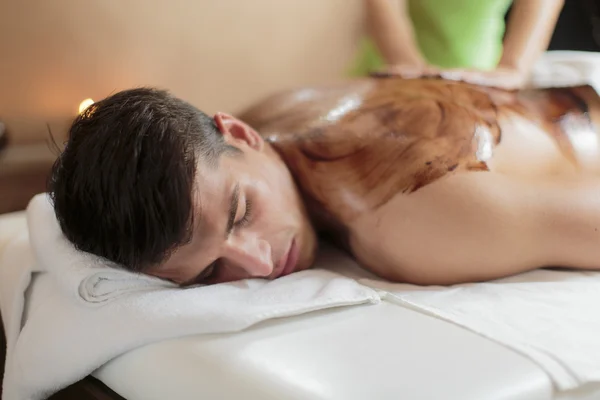 Massagem de chocolate quente — Fotografia de Stock