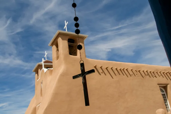 San francisco de asis küldetés templom Új-Mexikóban — Stock Fotó