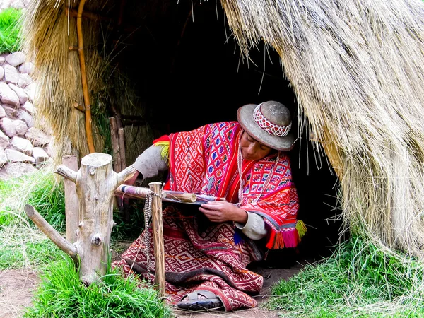 Awana kancha Lama çiftlik Peru — Stok fotoğraf