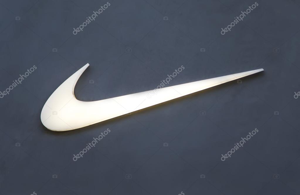Detail of the Nike store in Catania. Nike is an American multinational corporation that designs, develops, manufactures and sells footwear, apparel and equipment.