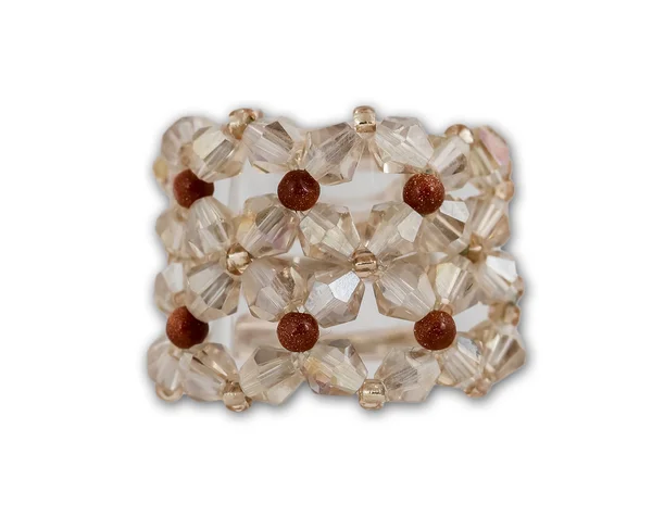 Fehér kristály cluster ring — Stock Fotó